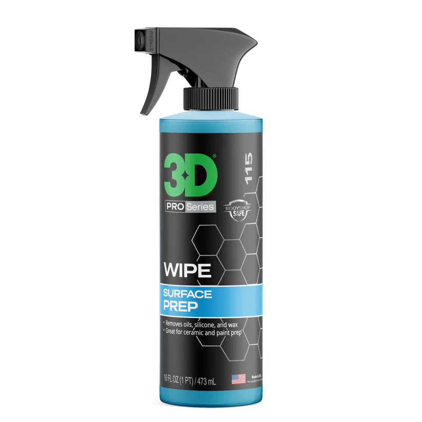 3D Car Care Wipe Surface Prep bottle with spray nozzle on a white background
