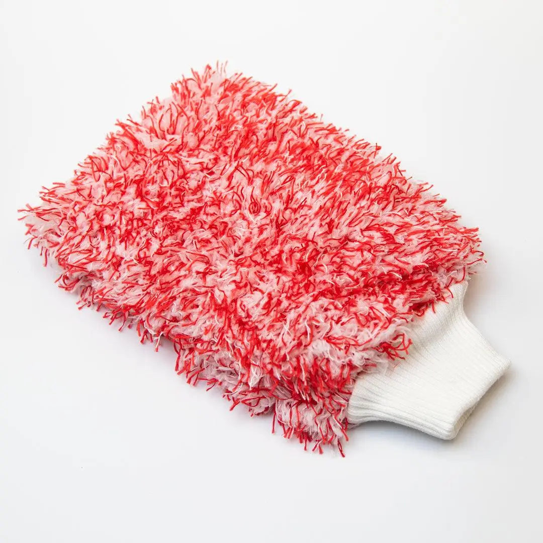 Red & White Microfiber Wash Mitt