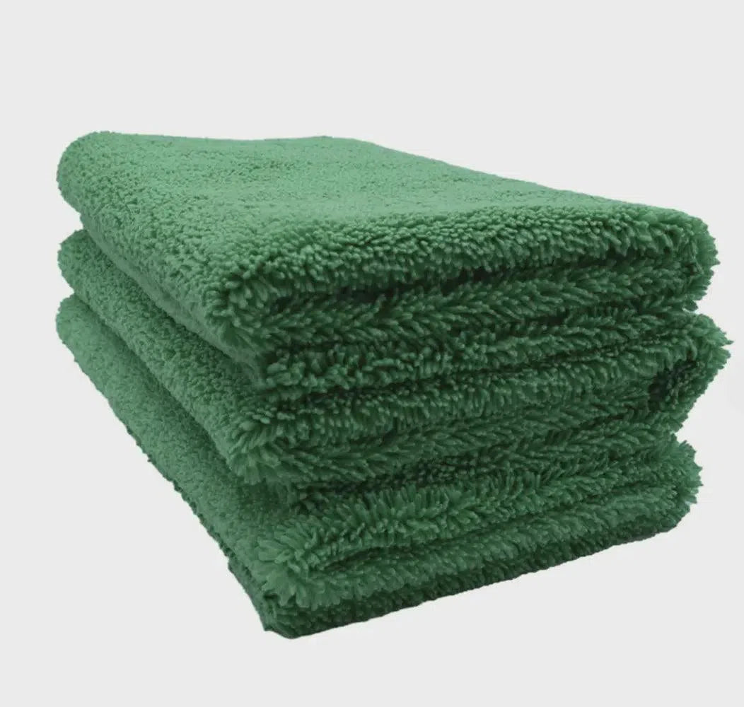 3D 400 GSM Premium Edgeless Microfiber Towels 12 Pack (Green)