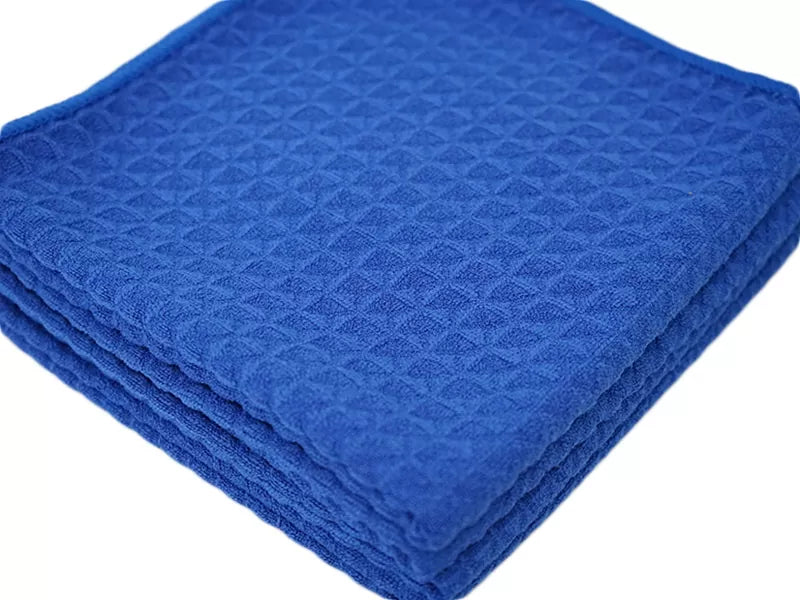 Waffle Weave Microfiber Towel 4 Pack (Blue)