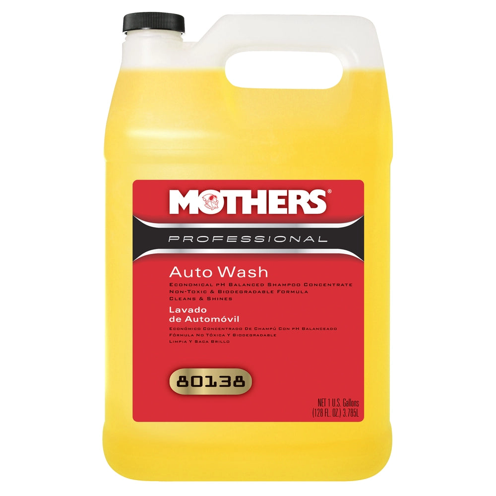 Gallon container of Mothers Professional Auto Wash on a white background