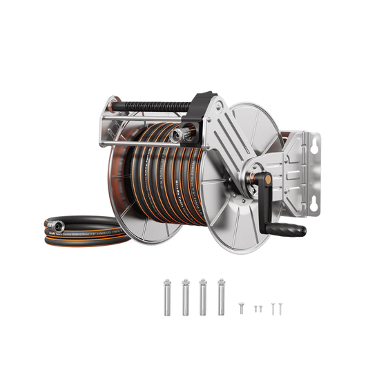 Giraffe Tools Wall Mounted Hose Reel & 100ft Hose